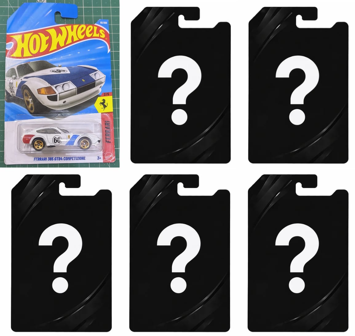 Ferrari 365 GTB4 Competizione with 5 Mystery Cars (Set of 6)