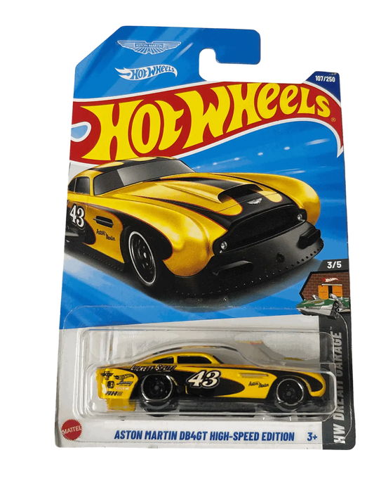 Aston Martin DB4GT High-Speed Edition Yellow Black Hot Wheels (Imported)