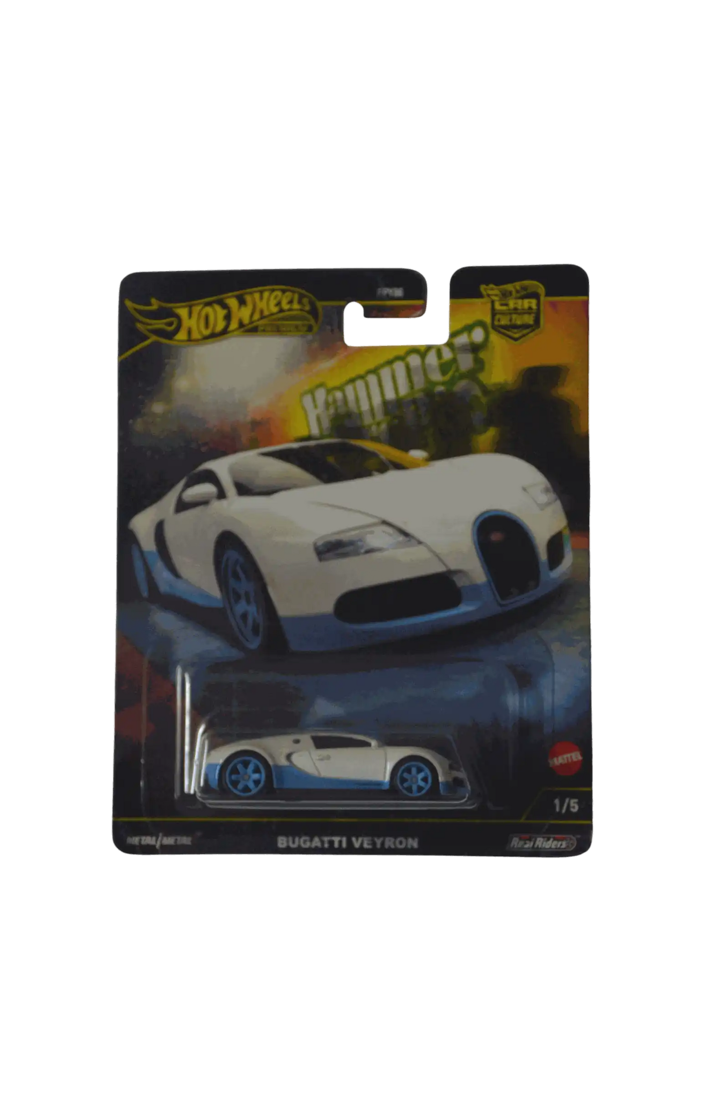 Bugatti Veyron White Blue Hot Wheels Premium