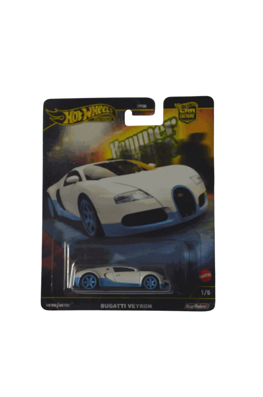 Bugatti Veyron White Blue Hot Wheels Premium