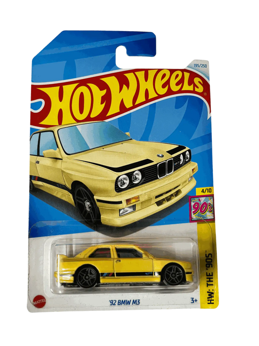 BMW M3 1992 Yellow Hot Wheels