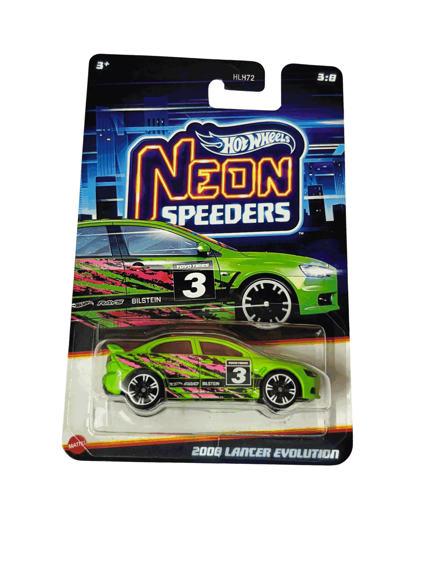 Mitsubishi Lancer Evolution 2008 Green Hot Wheels